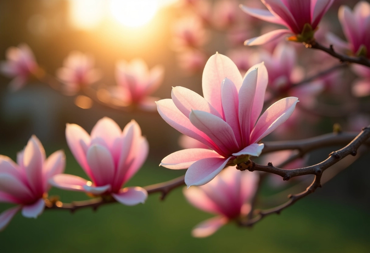 arbres fleurs roses